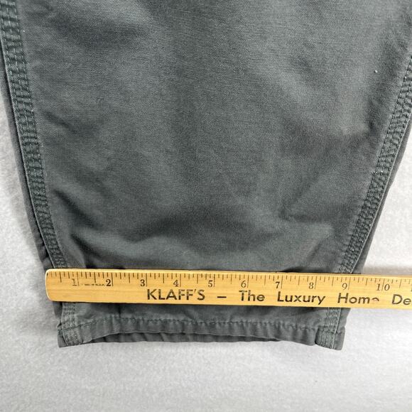 CARHARTT Pants Men 34x30 B151 Carpenter Dungaree Fit Utility Cotton Canvas Gray - Picture 14 of 15